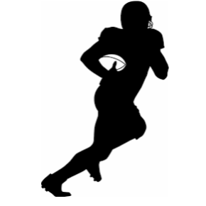 Football player in silhouette 